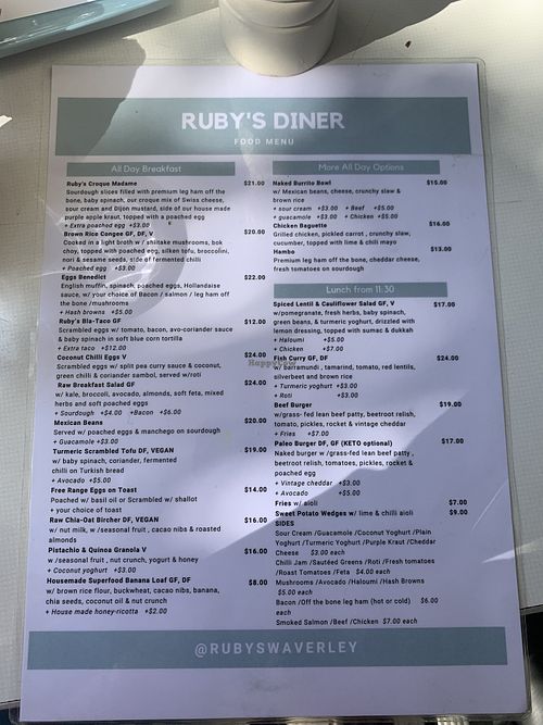 Food aug 22 at Ruby's Diner in Queens Park