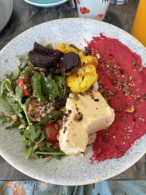 Cauliflower and beetroot bowl with tofu  at Ruby's Diner in Queens Park