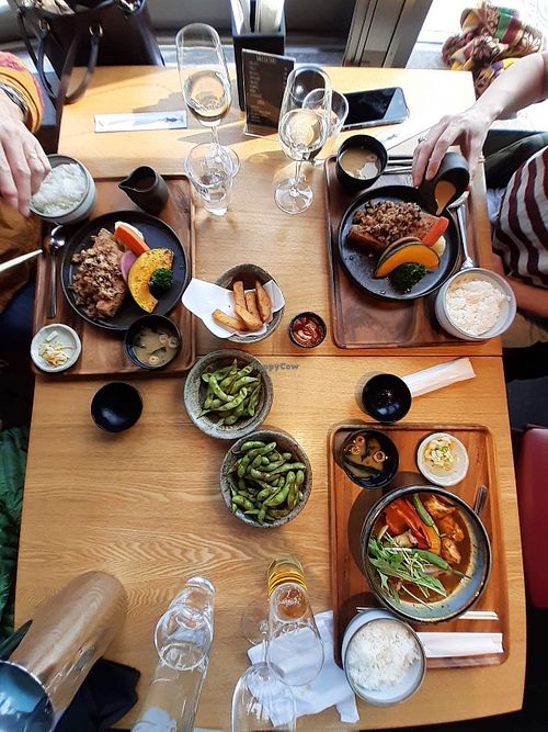 Tofu steaks and tofu curry soup  at Kumo in Kutchan