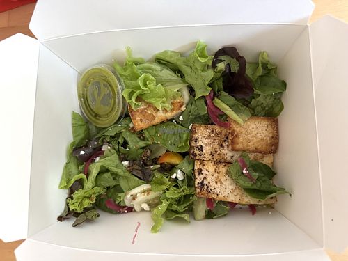 My Salad with tofu added, every expensive thin tofu!   at Kome in Willemstad