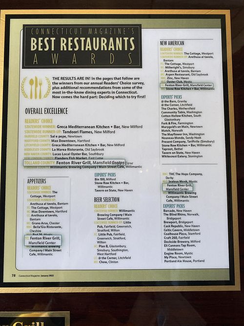 Rave reviews  at Fenton River Grill in Mansfield