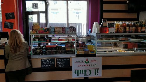 cafe interior at SaporiBio in Lugano