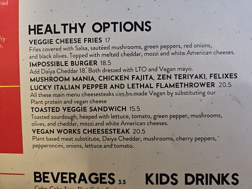 Menu as of 12/22/24 at Food Factory in Fairbanks