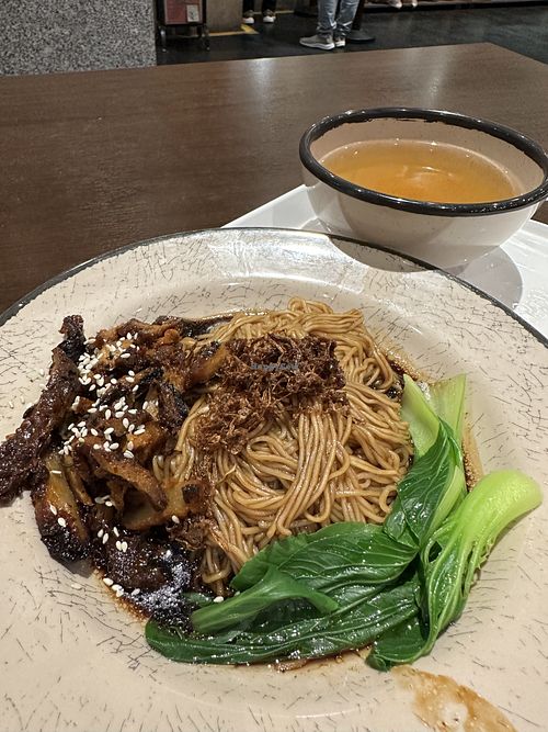 Char Sao Noodles. Do remind staff beforehand if you do not like soggy noodles     at VegTalk in Genting Highlands