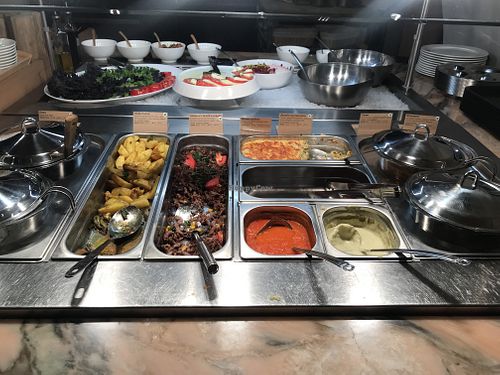 Buffet with hot dishes  at Jito  in Irkutsk