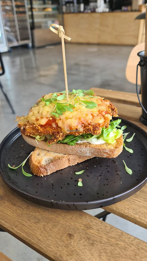 Schnitzel toastie at Staple in Altona