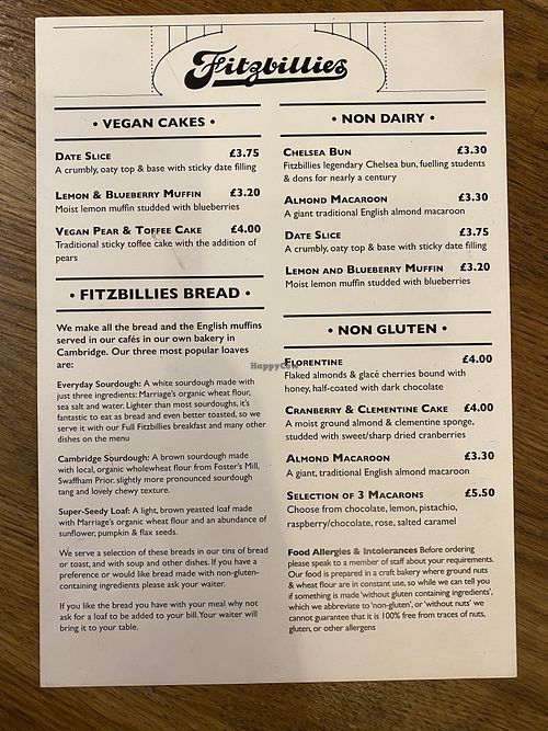 vegan cakes at Fitzbillies - Trumpington in Cambridge