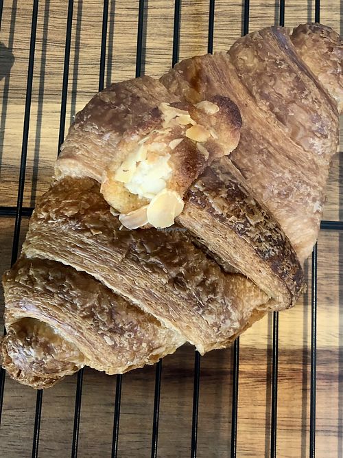 Almond croissant  at 33rd Street Coffee in Rotterdam