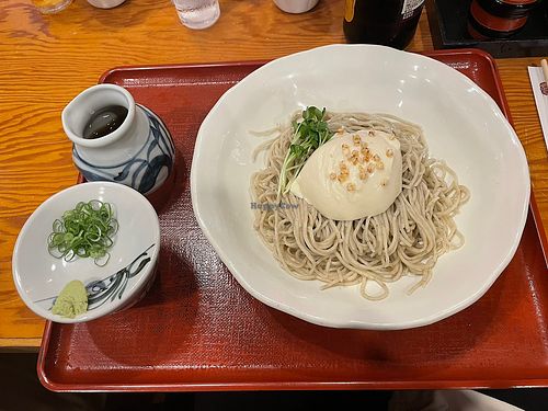  Cold soba with tofu  at Genji-soba in Osaka