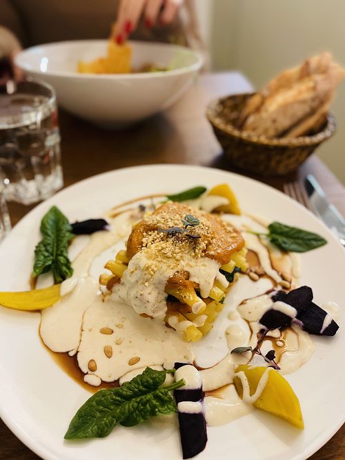 Pasta dish with spinach (bread is amazing too)  at Dis Leur in Bordeaux