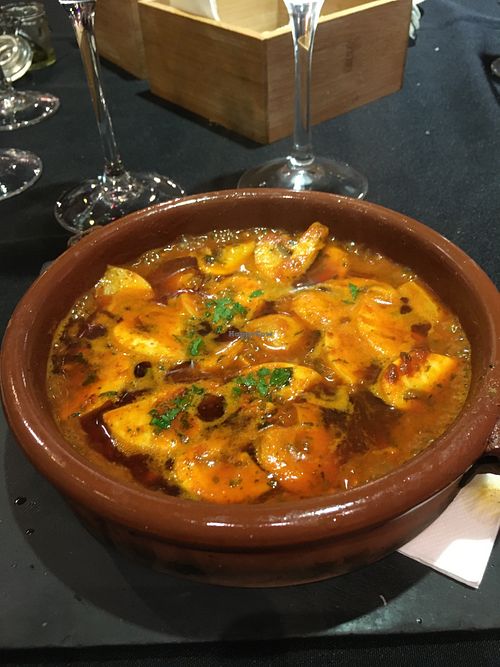 Vegan Pil-Pil ( mushrooms instead of shrimp) at El Banco in Marbella