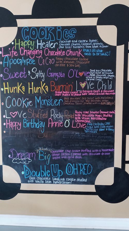 Cookie Menu at Annie O Loves in Charleston