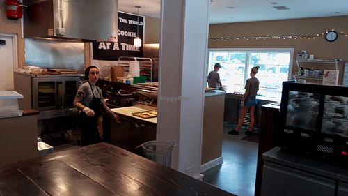 Hi Chris! [in the hat in the back] I had to run and didn't want to interrupt your work. at Annie O Loves in Charleston