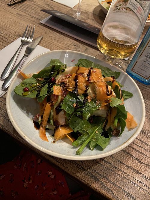 Courgette and carrot “tagliatelle”  at The Royal Hotel in Kirkby Lonsdale