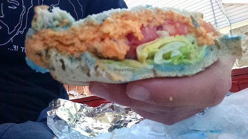 Carrot tuna with blue cheese. Very creative way to reproduce the tuna vibe, super delicious. at Sunshine Vegan Eats in Buffalo