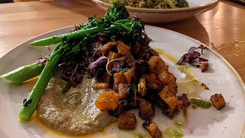 Squash baba ganoush with wild rice and quinoa at Shrub in Chester