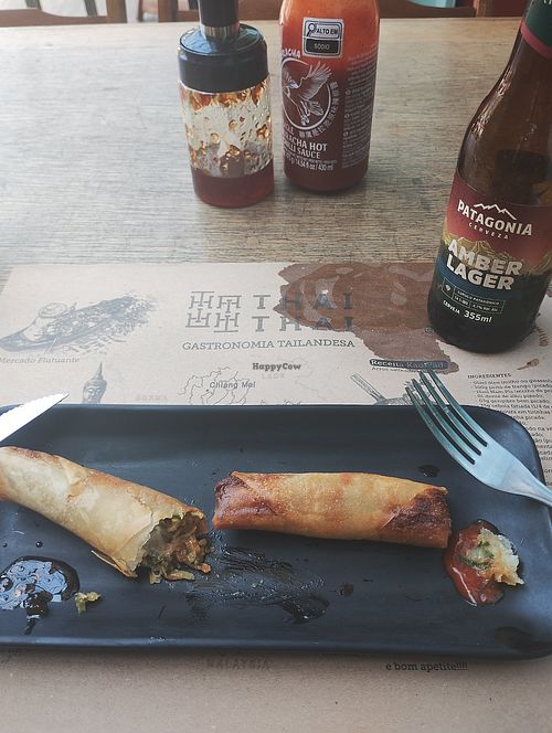 Veggie rolls... Always my faves... at Thai Thai in Florianopolis