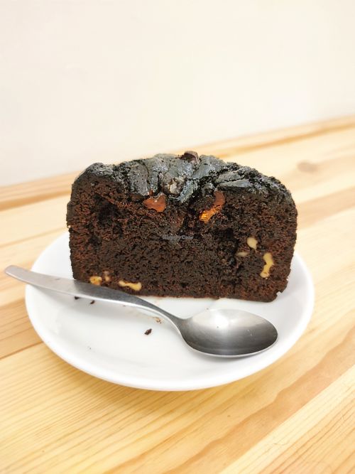 Vegan chocolate brownie/cake.  at Little Beans in Bilbao