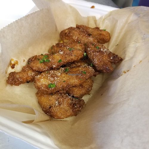 Garlic and parmesan boneless chicken wyngs at The Rabbit Hole in Pompano Beach