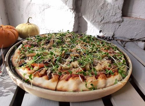 A seitan pizza  at Fitokuhnya - Фитокухня in Irkutsk