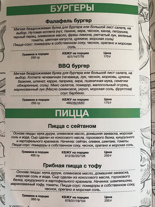 Menu at Fitokuhnya - Фитокухня in Irkutsk