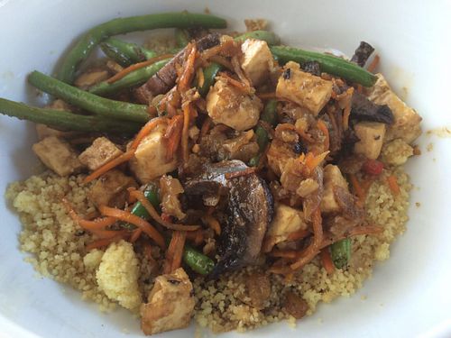 Asian tofu mushroom stir-fry at The Cafe at Books and Books in Miami Beach