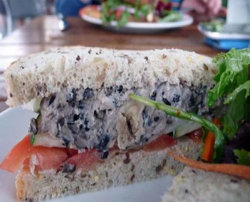 black bean and hummus sandwich at The Cafe at Books and Books in Miami Beach