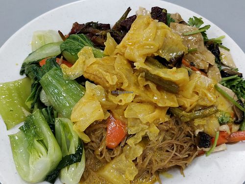 Bee hoon with curry veg and other veg at Yue Zhai Xuan 月斋轩 in West Singapore