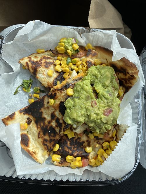 Vegan quesadilla  at Good Roots Natural Market in Haverstraw