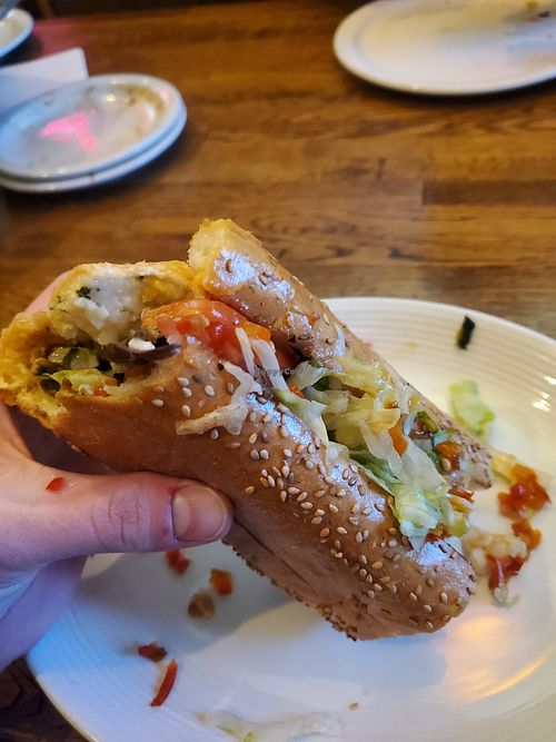 Veggie sub with vegan cheese at Bocca Coal Fired Bistro in Margate City