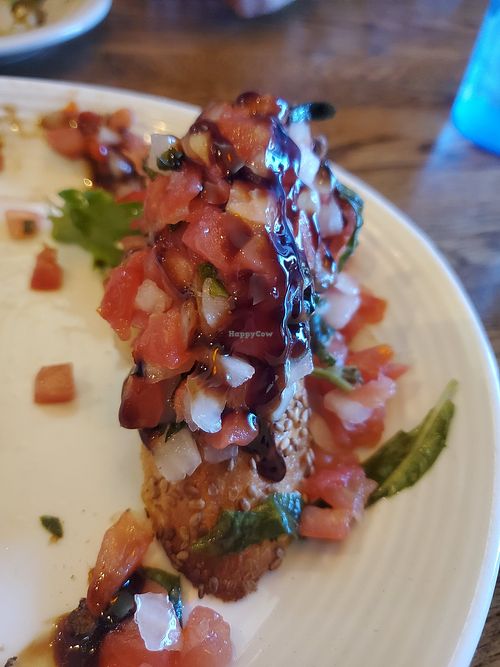 Bruscetta (three huge pieces) specified vegan at Bocca Coal Fired Bistro in Margate City