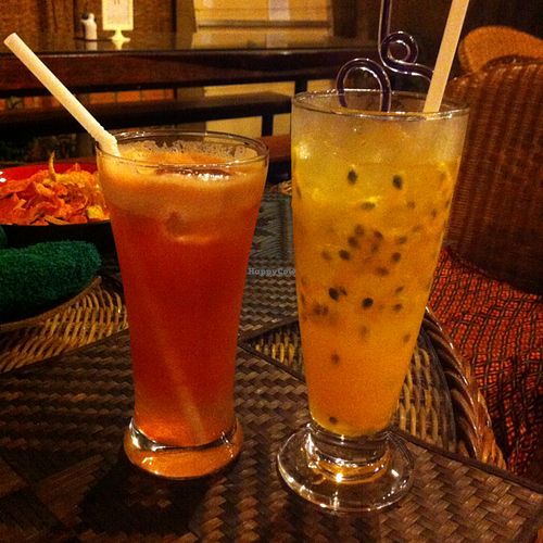 'Kidney Kindness' juice ($2) and Passion juice ($2) at Peace Cafe in Siem Reap
