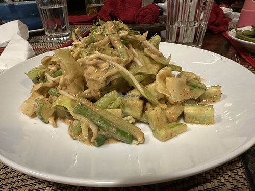 Vegan Gado Gado salad (warm and tasty)  at Peace Cafe in Siem Reap