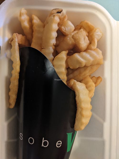 Crinkle fries at SoBe Vegan in Fort Lauderdale
