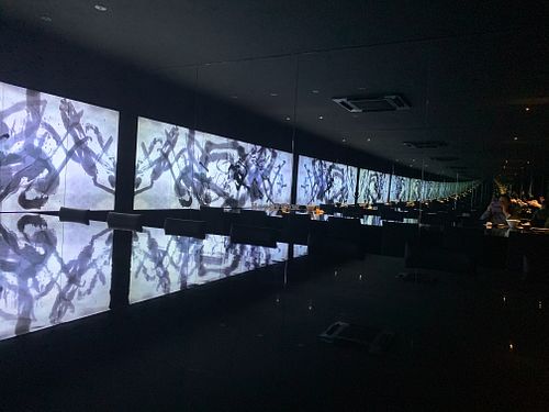 Infinity mirror at Vegan Ramen UZU Kyoto in Kyoto