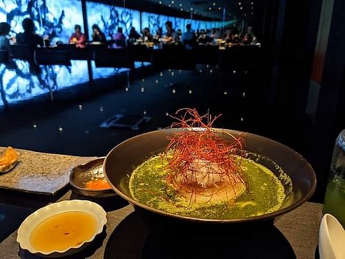 Chlorella pasta at Vegan Ramen UZU Kyoto in Kyoto