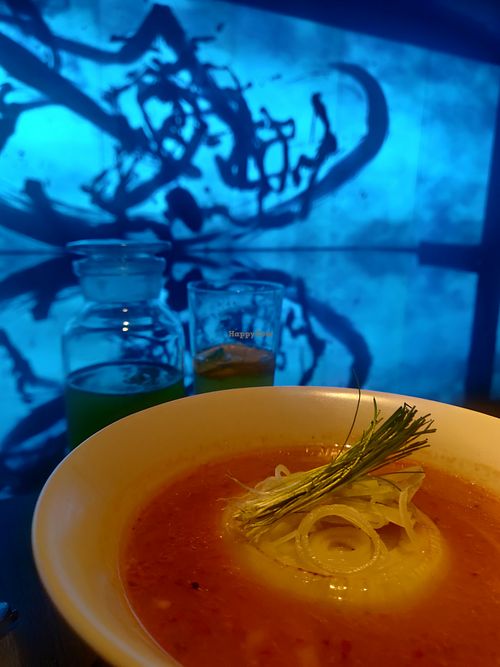 Spicy miso ramen at Vegan Ramen UZU Kyoto in Kyoto