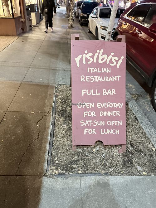 Sign from street   at Risibisi in Petaluma