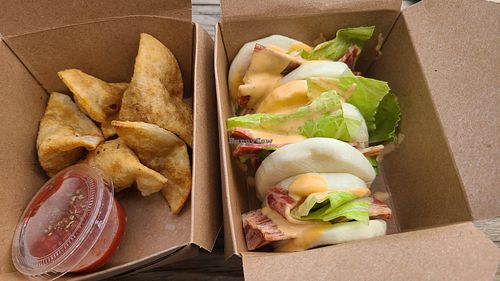 BLTA bao tacos at Plow Bao - Food Truck in Austin