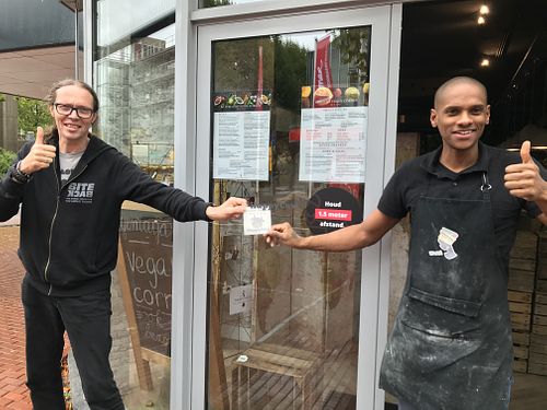 THE Sticker 💕 at Yemaya's Vegan Corner in Amsterdam