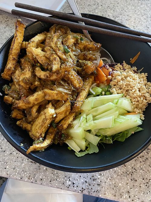 Vermicelli bowl.  Lemongrass tofu option. Possibly my new favorite!  at Mitasie 3 in Huntington Beach