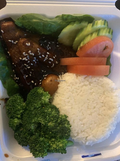 Roasted chik’n plate at Mitasie 3 in Huntington Beach