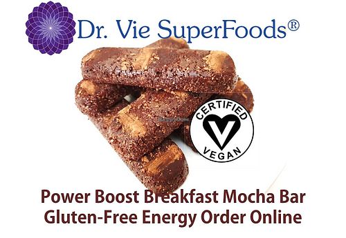 44 g each Dr. Vie Superfoods. Raw vegan gluten-free, low GI, Chia, linseeds, quinoa, cacao, cherries, mocha. Delicious breakfast energy on the run. Uber Eats delivery or KZNpick up at Dr. Vie SuperFoods in Durban