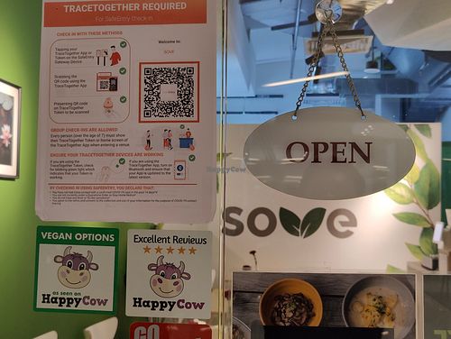HappyCow Excellent Reviews 5 stars DECAL at Sove in Central Singapore