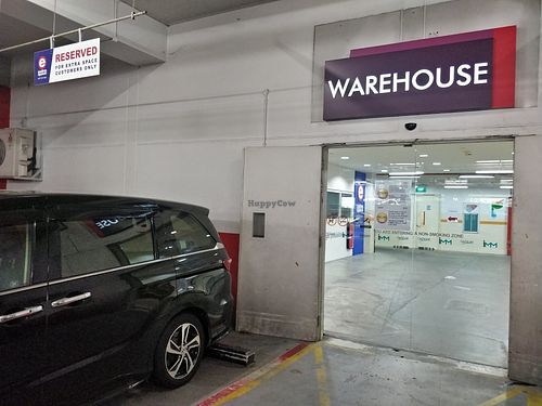 Enter through this warehouse section at Veggie Delight at Neo-Percept in West Singapore