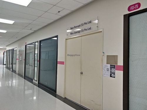 Shop front. Unit 02-176 at the pink sector of warehouse at Veggie Delight at Neo-Percept in West Singapore