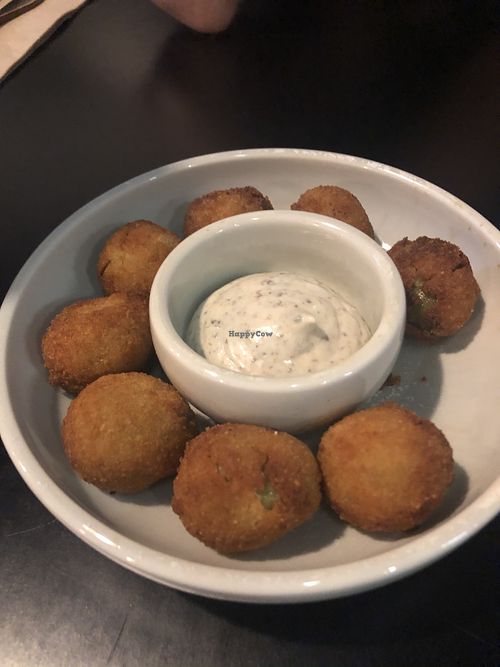 Crumbed stuffed olives at Nonna's Nightmare in West End