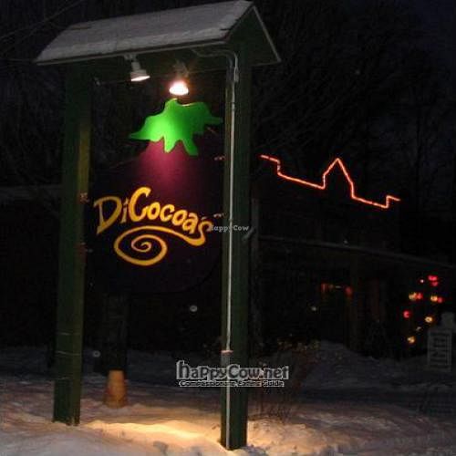 signage at Cafe DiCocoa and Market in Bethel