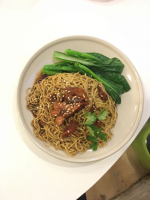 Wanton mee  at Loving Hut in Puchong