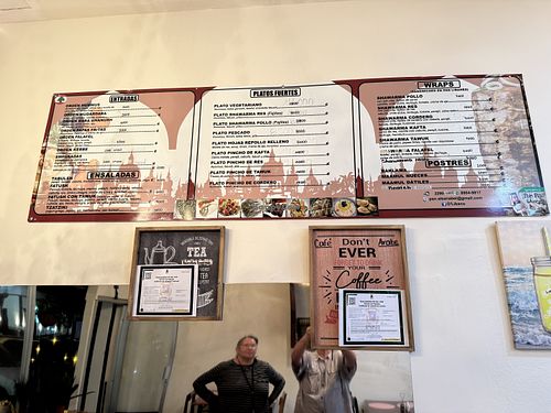 Menu on the Wall   at O'Libano in San Jose